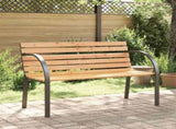 Garden Bench Natural Wood Chinese Fir Wood, Steel Kids Size Tough 317119