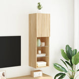 TV Cabinet with LED Lights Sonoma Oak 30.5x30x102 cm 837019