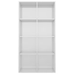 Book Cabinet/Sideboard High Gloss White 66x30x130 cm Engineered Wood 800159