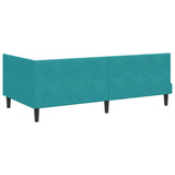 Corner Bed Frame with Headboard Turquoise 90 x 200 cm Velvet 42016436