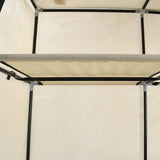 Wardrobe with Compartments and Rods Cream 150x45x175 cm Fabric 282455