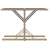 3 Piece Bistro Set with Cushions Beige Poly Rattan 365066