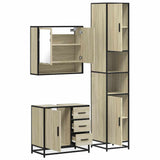 3 Piece Bathroom Furniture Set Sonoma Oak Engineered Wood 3301106