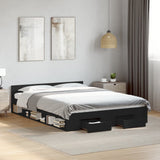 Bed Frame with Drawers without Mattress Black 120x190 cm Small Double 3280777