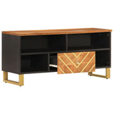 TV Cabinet Brown and Black 100x33.5x46 cm Solid Wood Mango 356799