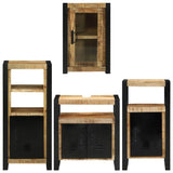 Bathroom Furniture Set with Shelf 4 pcs Brown Solid Mango Wood 3305698