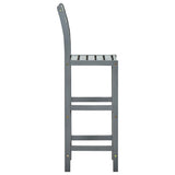 Bar Stools 2 pcs Grey Solid Acacia Wood 312417