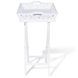 Side Table with Tray White 241148