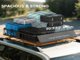 Universal Roof Rack Basket Tray, 90.7 kg Steel Car Rooftop Luggage Cargo Carrier Holder with Wind T3398P376691
