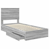 Storage Bed with Drawer Grey Sonoma 90 x 190 cm Engineered Wood 3411255