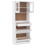 Highboard ALTA White 77x35x188cm Solid Wood Pine 3187778