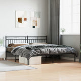 Metal Bed Frame without Mattress with Headboard Black 180x200cm 373695