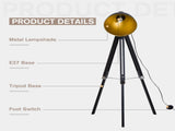 Tripod Floor Lamp, Spotlight Reading Lamp w/ Adjustable Height, Angle, Wood Legs for Living Room, T3398P344226