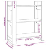 Book Cabinet/Room Divider White 80x35x91 cm Solid Wood Pine 813900