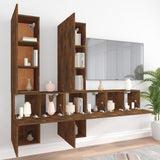 7 Piece TV Cabinet Set Smoked Oak Engineered Wood 3120296