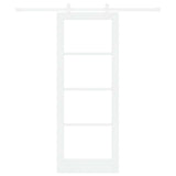 Sliding Door White 78 x 202 cm Solid Pine Wood and Glass 3332216