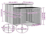 Chicken Cage with Run Light Grey 165x251x181 cm Galvanised Steel 172368