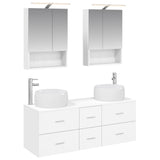 Bathroom Furniture Set 5 pcs White Engineered Wood and Glass 3407039