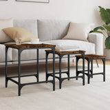 Nesting Coffee Tables 3 pcs Smoked Oak Engineered Wood 838935