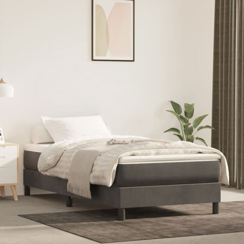 Box Spring Bed Frame Dark Grey 90x200 cm Velvet 3120749