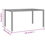 Garden Dining Set 5 pcs Black and Wood Poly Rattan 3365406