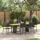 Garden Dining Set 7 pcs Black and Brown Poly Rattan 3365430