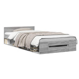 Bed Frame with Storage Grey Sonoma 80 x 200 cm Engineered Wood 3429601