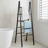 Double-Sided Blanket Ladder Black 50 x 50 x 159 cm Bamboo 42027170