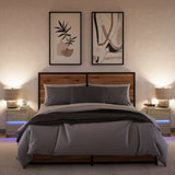 Bedside Cabinets with LED Lights 2 pcs Sonoma Oak Engineered Wood 852038