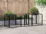 Dog Playpen 8 Panels Steel 80x100 cm Black 170574