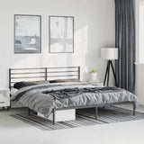 Metal Bed Frame without Mattress with Headboard Black 183x213cm 352324