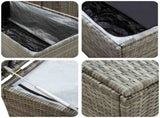 Garden Storage Box Poly Rattan 200x50x60 cm Grey 46476
