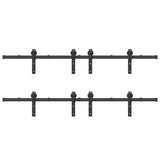 Sliding Door Hardware Kit 400 cm Steel Black 3295804