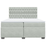 Box Spring Bed with Mattress Light Grey 200x200 cm Velvet 3291008