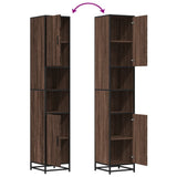 Bathroom Cabinet Brown Oak 35x37.5x188.5 cm Engineered Wood and Metal 3300884
