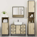 4 Piece Bathroom Furniture Set Sonoma Oak Engineered Wood 3301231