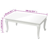 Coffee Table High Gloss White 100x50x42 cm Engineered Wood 358560