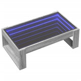 Coffee Table with Infinity LED Grey Sonoma 90x53x30 cm 847642
