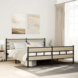 Metal Bed Frame without Mattress Sonoma Oak 193x203 cm 3308474