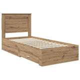 Bed Frame with Drawer with Headboard Manual Engineered Wood 3410357