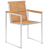 Garden Dining Set 3 pcs Solid Teak Wood and Stainless Steel 3334821