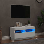TV Cabinet with LED Lights White 80x35x40 cm 804445