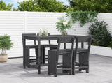 5 Piece Garden Bar Set Grey Solid Wood Pine 3157807