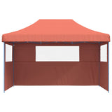 Foldable Party Tent Pop-Up with 3 Sidewalls Terracotta 4004973