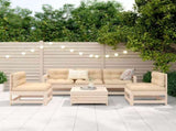 Garden Sofa Set Natural Pine Solid Pine Wood Modular 3250748