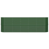 Garden Raised Bed Galvanised Steel 224x40x68 cm Green 318898
