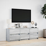 TV Cabinet with LED Grey Sonoma 140x34x50 cm Engineered Wood 3307924