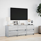 TV Cabinet with LED Grey Sonoma 140x34x50 cm Engineered Wood 3307924