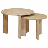 Nesting Coffee Tables 2 pcs Black Solid Mango Wood 4104650