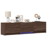 TV Cabinet with LED Brown Oak 165 x 34 x 40 cm Engineered Wood 3418716